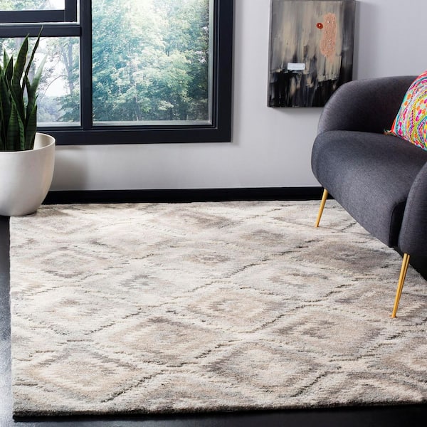 Wyndham 5 ft. x 8 ft. Gray/Taupe Gradient Diamond Area Rug