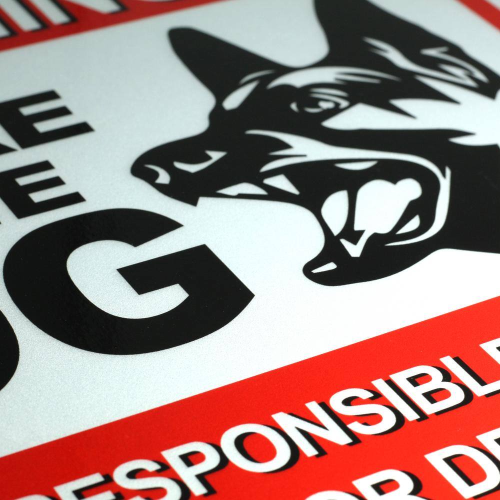 Beware of the Dog, No Responsible for Injury or Death Aluminum Warning Dog Sign