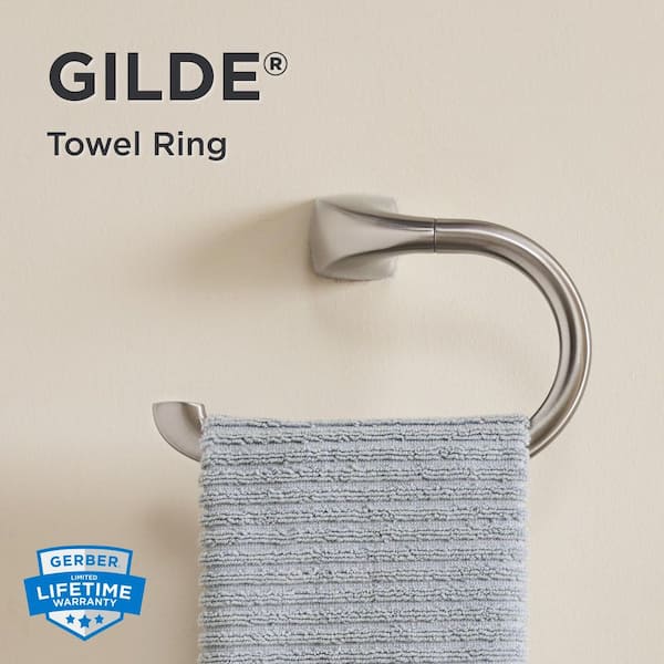 Gilde Wall Mounted Towel Ring in Brushed Nickel