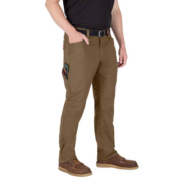 Milwaukee Men's 40 in. x 30 in. Khaki Cotton/Polyester Work Pants