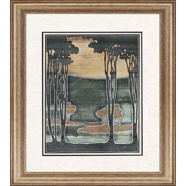Unbranded 34 in. x 30 in. "Nouveau Trees I" by Jennifer Goldberger Framed Printed Wall Art