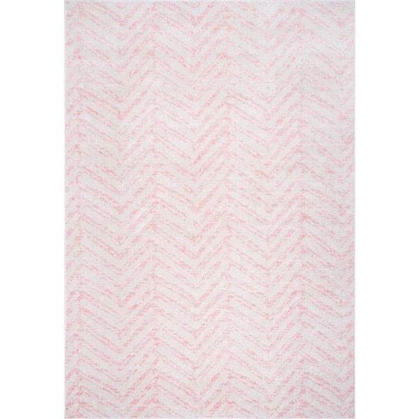 Home Decorators Collection Rosanne Geometric Herringbone Pink 7 ft. x 9 ft. Area Rug