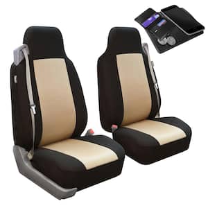 Flat Cloth 47 in. x 23 in. x 1 in. Built-In Seatbelt Compatible High Back Front Seat Covers