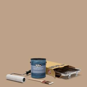 1 gal. #PPU4-05 Basketry Extra Durable Satin Enamel Interior Paint and 5-Piece Wooster Set All-in-One Project Kit