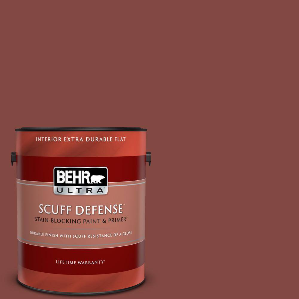 1 gal. #S140-7 Deco Red Extra Durable Flat Interior Paint & Primer