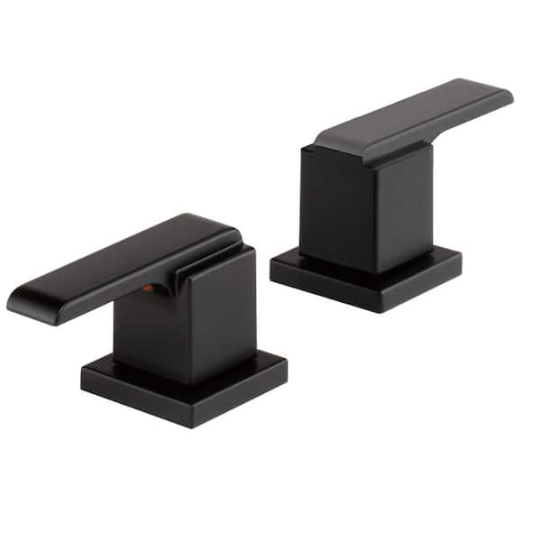 Delta Ara Bathroom Lever Handles in Matte Black (2-Pack)