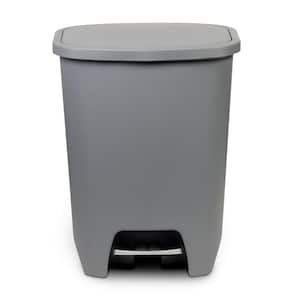 20 Gal. Gray Step-On Plastic Trash Can with Clorox Odor Protection of The Lid