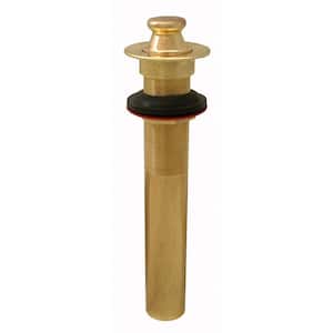 Lavatory Lift and Turn Pop-Up Drain without Overflow in Polished Brass for Vessel Sinks