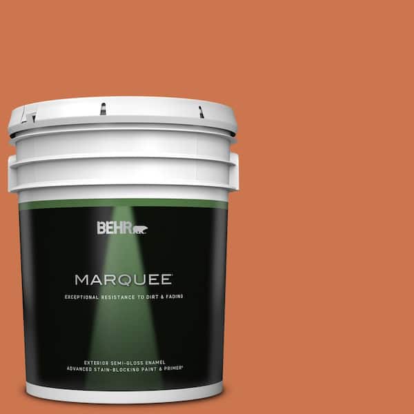BEHR MARQUEE 5 gal. #PMD-103 Sweet Carrot Semi-Gloss Enamel Exterior Paint & Primer