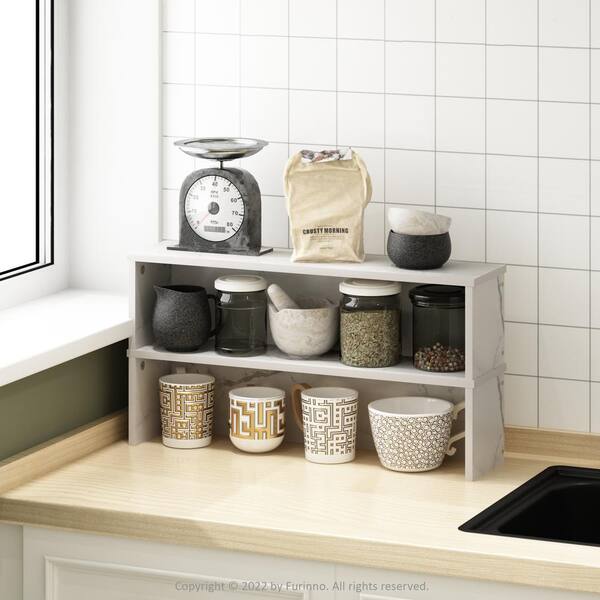 Kitchen Countertop Organizer, Stackable Spice Racks for Spice, Dish,Cup,  White - On Sale - Bed Bath & Beyond - 37501159