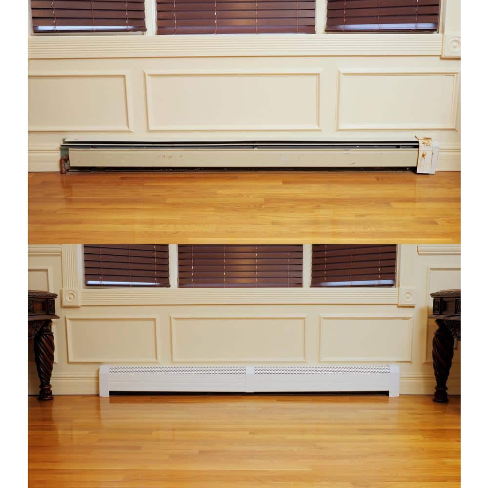 Tall White Polymer Baseboard Heater Cover, 4 ft