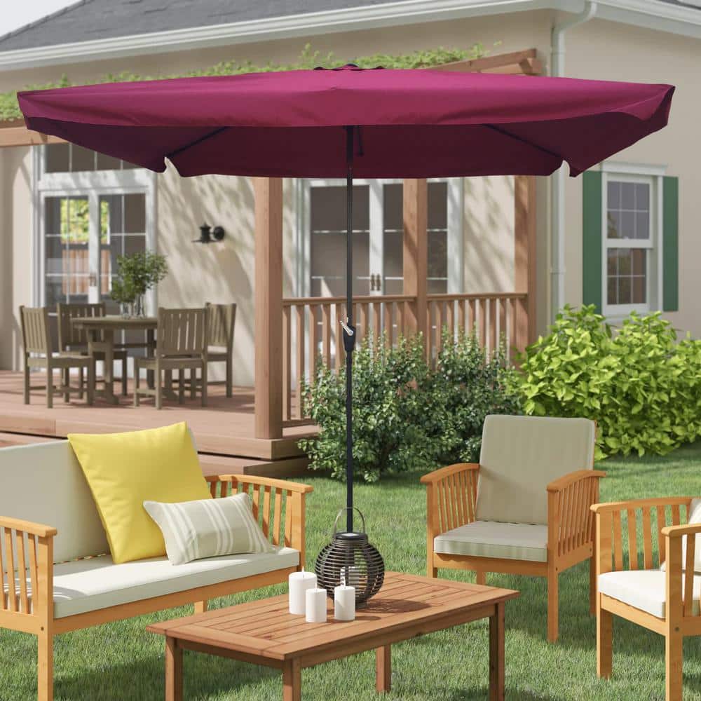 Tatayosi 10 ft. Rectangular Market Patio Outdoor Table Umbrellas with
