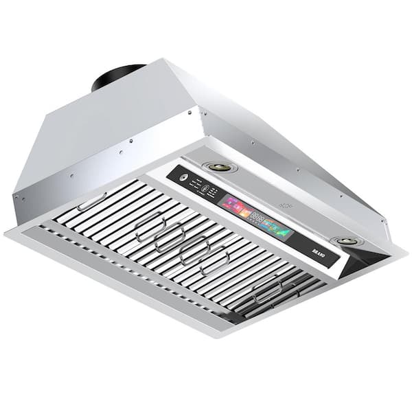Unbranded 36 in. Insert Range Hood in Stainless Steel with Voice/Gesture/Touch Control, Ducted/Ductless Convertible, 900 CFM