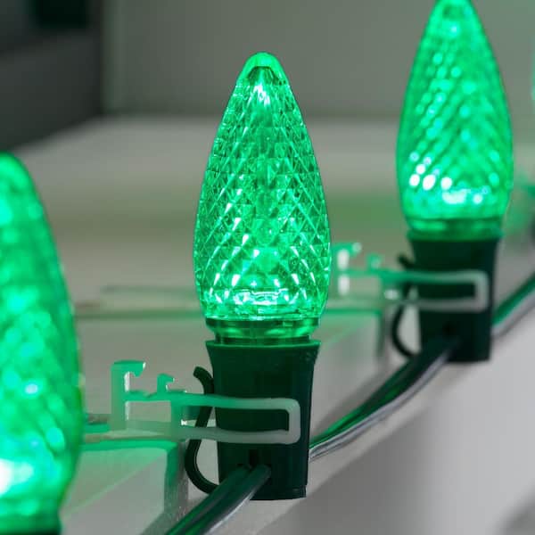 Green Commercial Grade Shatter-Resistant Faceted C9 LED Replacement Bulbs (50-Pack)