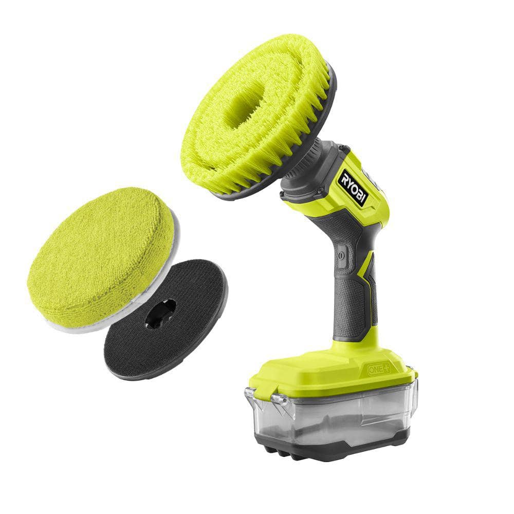 RYOBI ONE+ 18V Cordless Power Scrubber (Tool Only) with 6 in. 2-Piece Cloth  Microfiber Kit P4510-A95KMCK1 - The Home Depot
