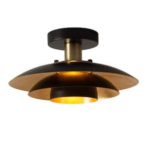 Rancho Mirage 19 in. 1-Light Matte Black Flush Mount with No Glass Shade and No Bulbs Included (1-Pack)