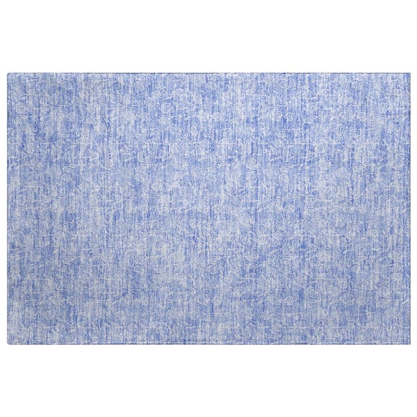 Dream Shag Premium Machine Washable Abstract ADS691 Denim 9 ft. x 12 ft. Area Rug