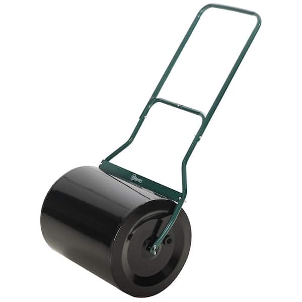 Huluwat 20 in. 16 Gal. Heavy-Duty Push/Tow Black Steel Lawn Roller for Garden