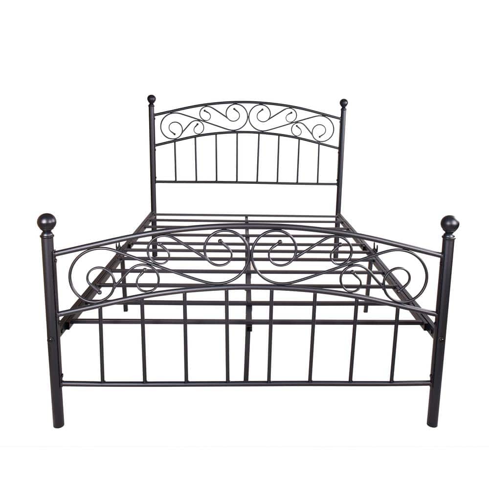 GZMR Full Size Black Metal Bed Frame With Large Storage Space Under The Bed GZZHFUHEAVY The