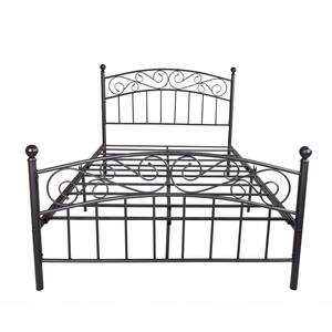 Full Size Black Metal Bed Frame With Large Storage Space Under The Bed