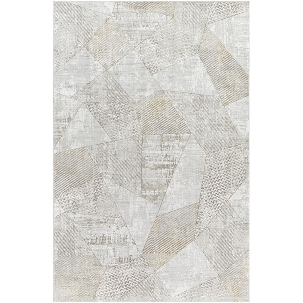 Carmel Gray Modern Geometric 9 ft. 6 in. x 6 ft. 7 in. Area Rug