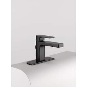 Xander Single Hole Single-Handle Bathroom Faucet with Metal Pop-Up Assembly in Matte Black