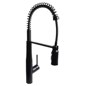 Neo Single-handle Spring Pull-Down Sprayer Kitchen Faucet in Matte Black