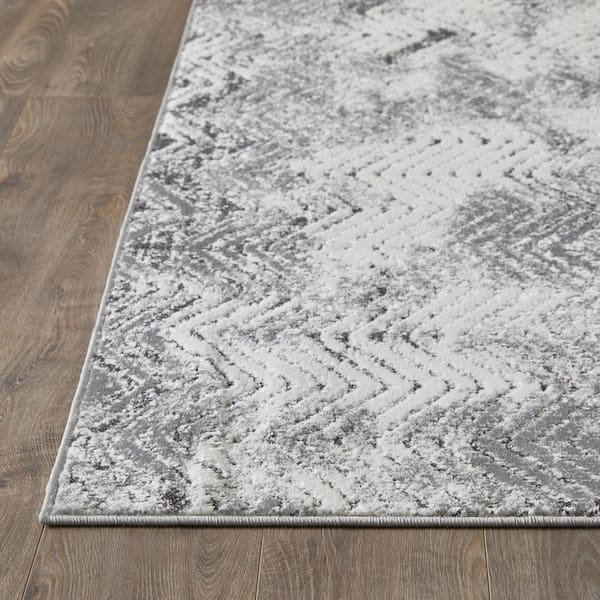 Aysal Armelar Cream/Gray 9 ft. 10 in. x 12 ft. 10 in. Geometric Polypropylene Indoor Area Rug