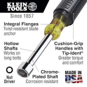 1/4 in. Stubby Nut Driver with 1-1/2 in. Hollow Shaft- Cushion Grip Handle
