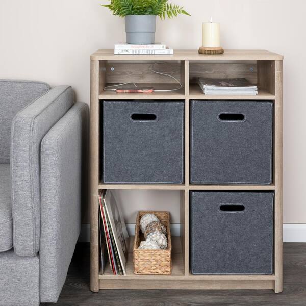 Creative Co op Wood Console Table with Storage Coastal Oak Book Shelf