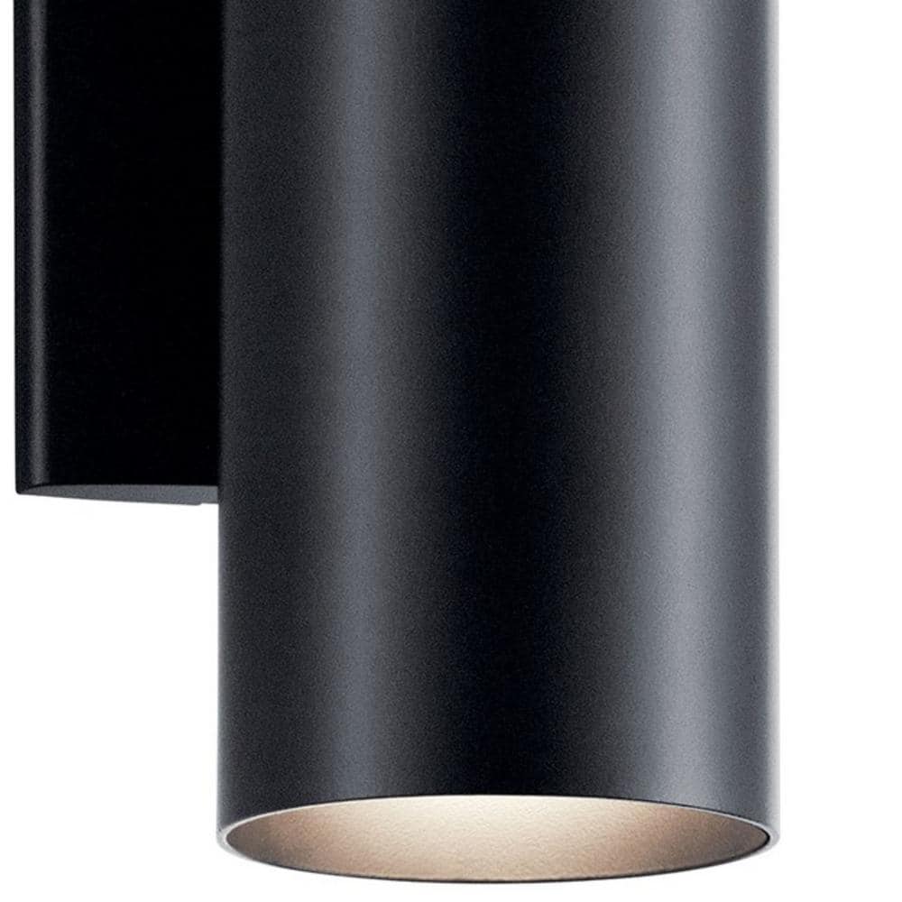 12" Black Aluminum Cylinder Outdoor Wall Sconce