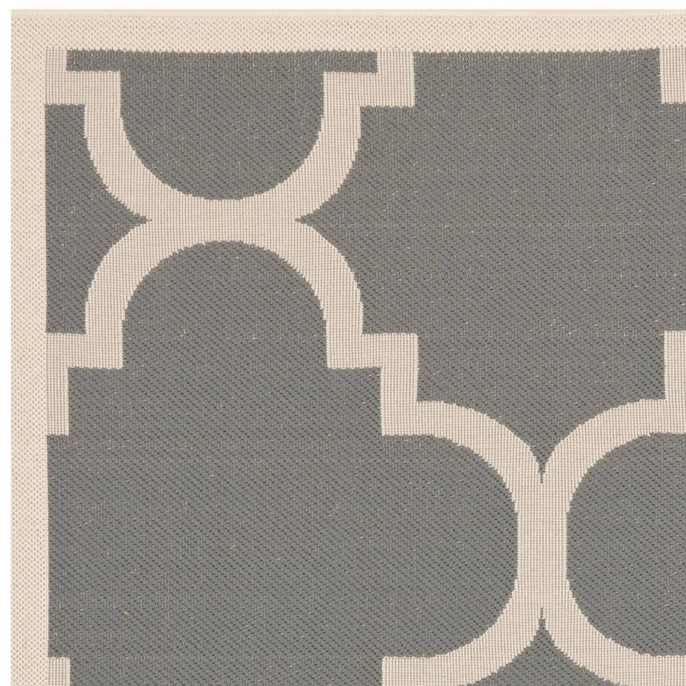 Modern Grey/Beige Synthetic 4'x4' Square Indoor/Outdoor Rug