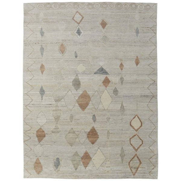 8 ft. x 12 ft. Tan, Brown, Gray Moroccan Area Rug
