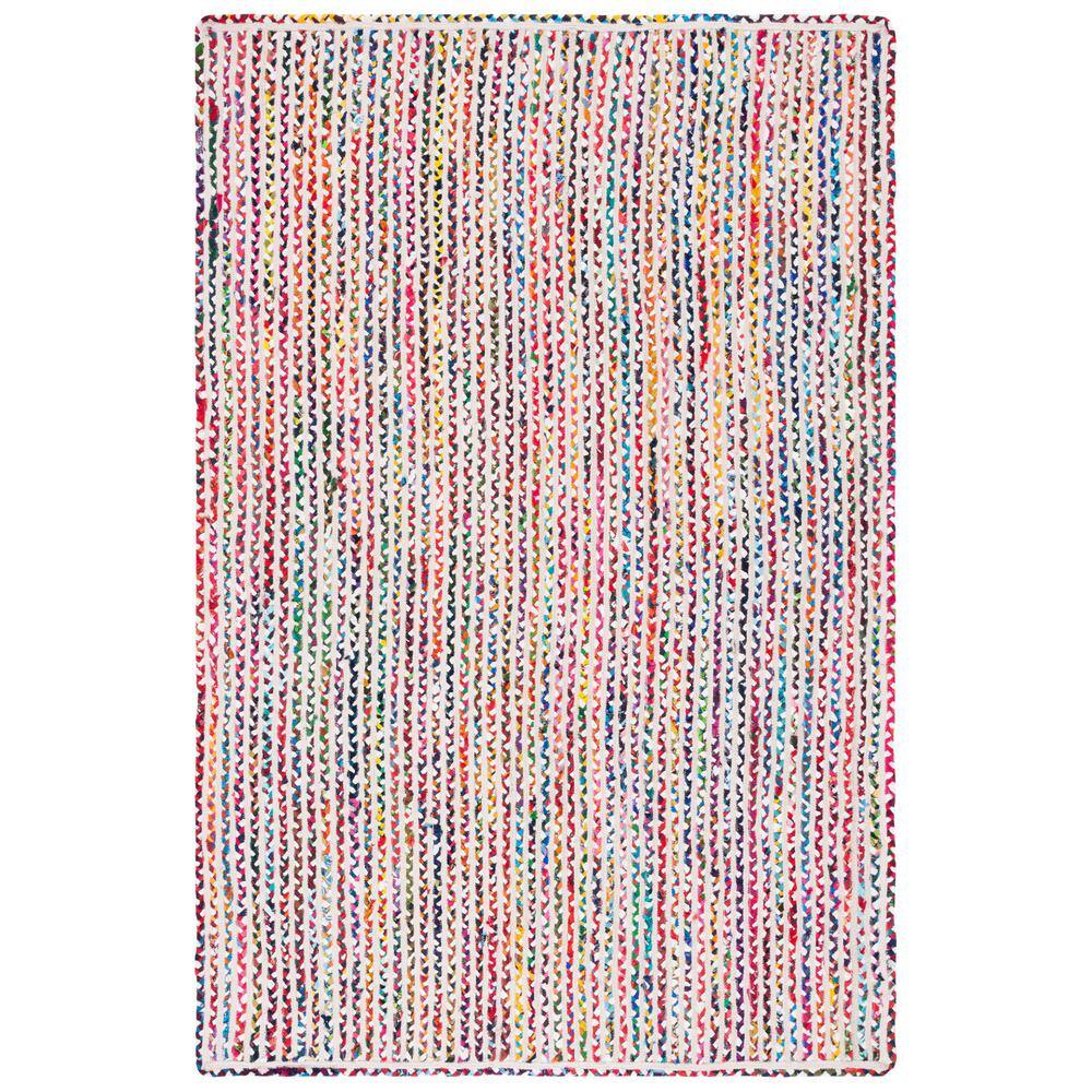 Braided Ivory Multi 6 ft. x 9 ft. Border Striped Area Rug price history on PriceWatchPro