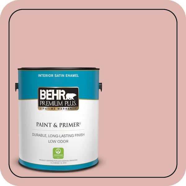 BEHR PREMIUM PLUS 1 gal. #S160-2 Pink Quartz Satin Enamel Low Odor Interior Paint & Primer