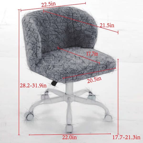Faux Fur Fabric Adjustable Height Office Chair Swivel Desk Chair Faux Fur Fabric Adjustable Height Office Chair Swivel Desk Chair