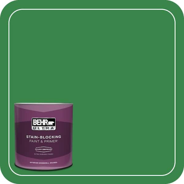 BEHR ULTRA 1 qt. #450B-7 Green Grass Extra Durable Eggshell Enamel Interior Paint & Primer