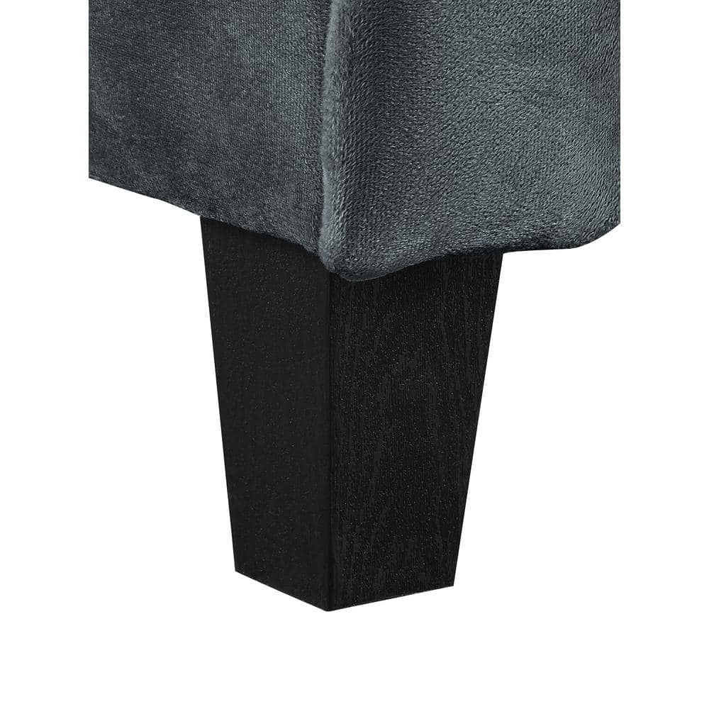 Harvard Dark Gray Microfiber Accent Chair with Wood Frame
