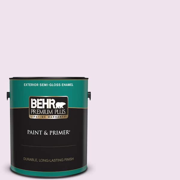 BEHR PREMIUM PLUS 1 gal. #670A-1 Quartz Pink Semi-Gloss Enamel Exterior Paint & Primer