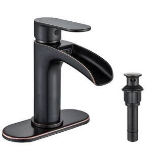 thumbnail image 2 of FORIOUS Single Handle Bathroom Sink Faucet - Black & Brushed Nickel, 1 Or 3 Hole, High Arc Spout With Metal Pop-Up Drain 2 of 13