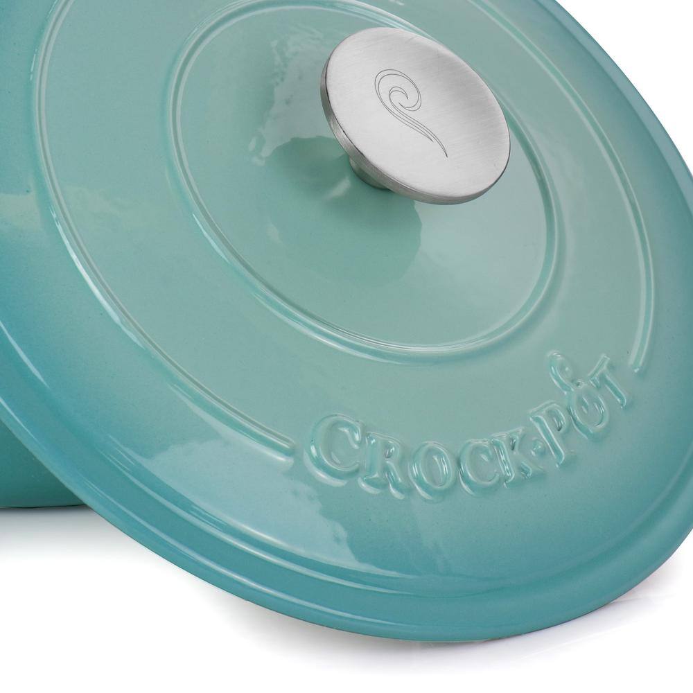 Artisan 5-Quart Aqua Blue Enameled Cast Iron Dutch Oven