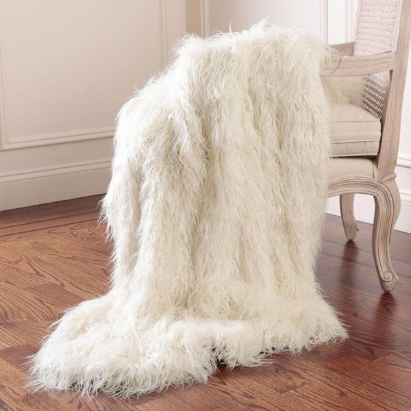Best Home Fashion Off White Polyester Throw Blanket