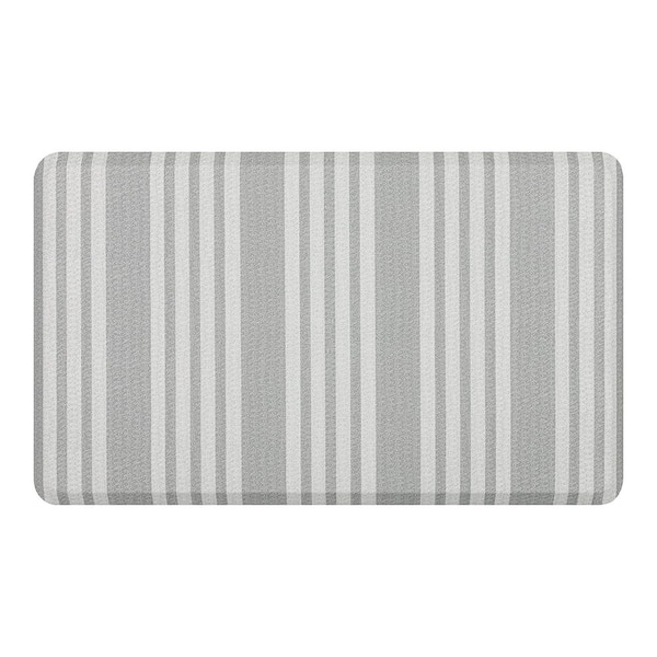 Striped Simplicity Gray 18 in. x 30 in. Indoor Comfort Kitchen Mat