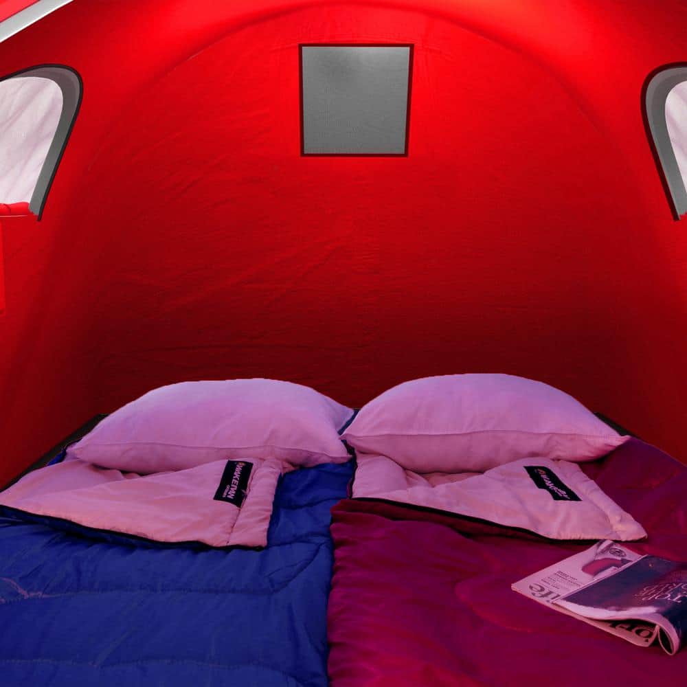 Red 2-Person Three Season Pop-Up Camping Tent with Carry Bag
