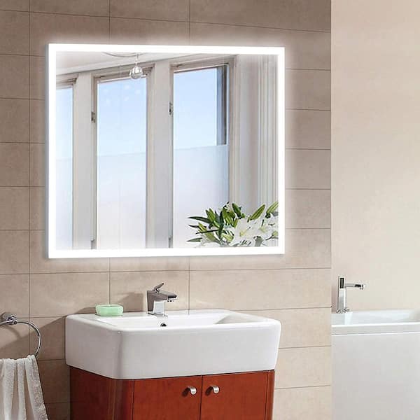 Side-Lighted LED Bathroom Vanity Mirror: 36 x 36 - Round – Mirrors &  Marble