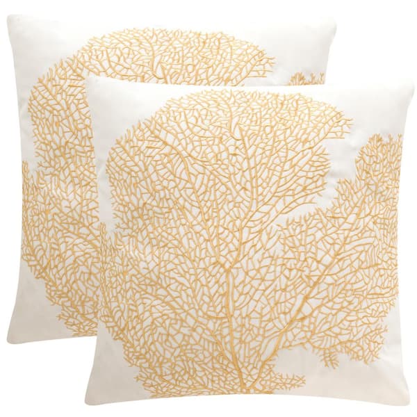 Safavieh Spice Fan Coral Soleil Square Outdoor Throw Pillow (Pack of 2)