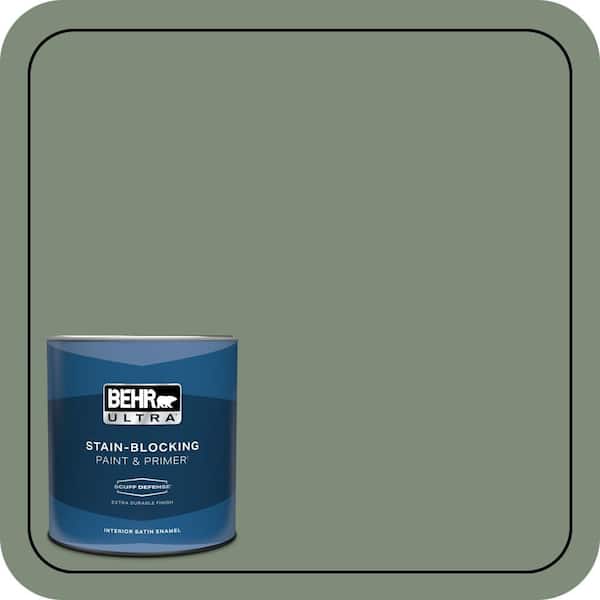 BEHR ULTRA 1 qt. #450F-5 Amazon Moss Extra Durable Satin Enamel Interior Paint & Primer