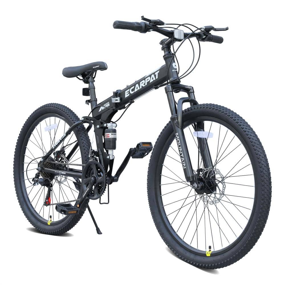26 in. Black 21 Speeds Steel Frame Full Suspension Foldable Mountain Bike price history on PriceWatchPro