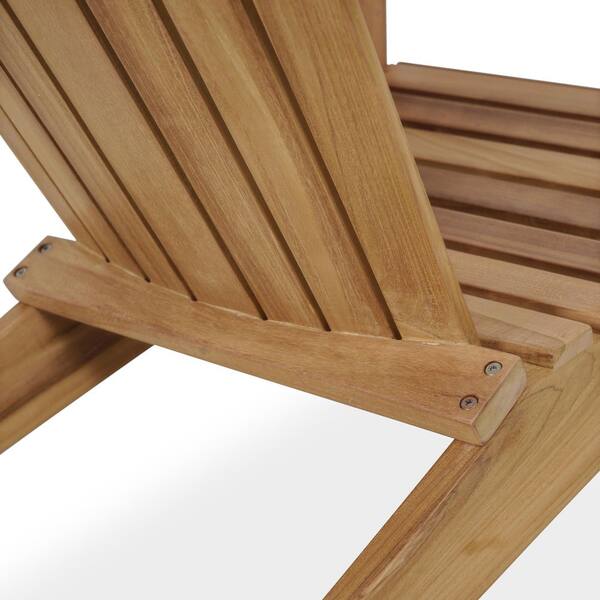 Teak Wood Adirondack Chair, Patio Seating Wooden Chair, Weather