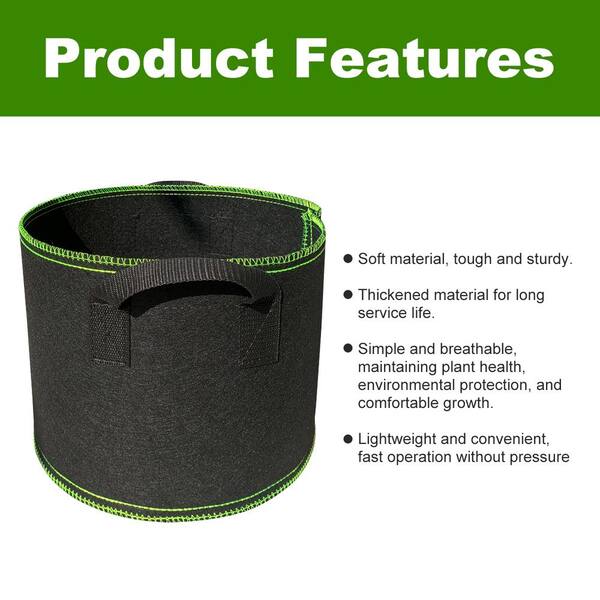 Agfabric 15.7 in. Dia x 11.8 in. H 10 Gal. Green Mount Planter